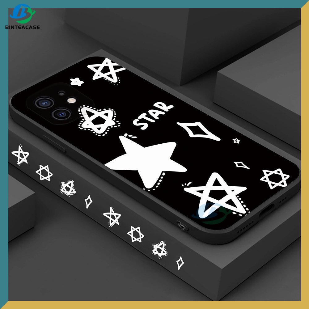 Casing Kompatibel Untuk IPhone 14 Pro Max IPhone13 Pro Max IPhone11 IPhone12 IPhoneXR XS 6 6S 78 Plus Grafiti Bintang Casing Ponsel Silikon Lembut Binteacase