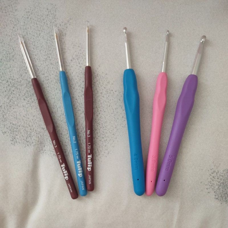 Jarum Rajut gagang karet, crochet hook tulip lace, China crochet hook