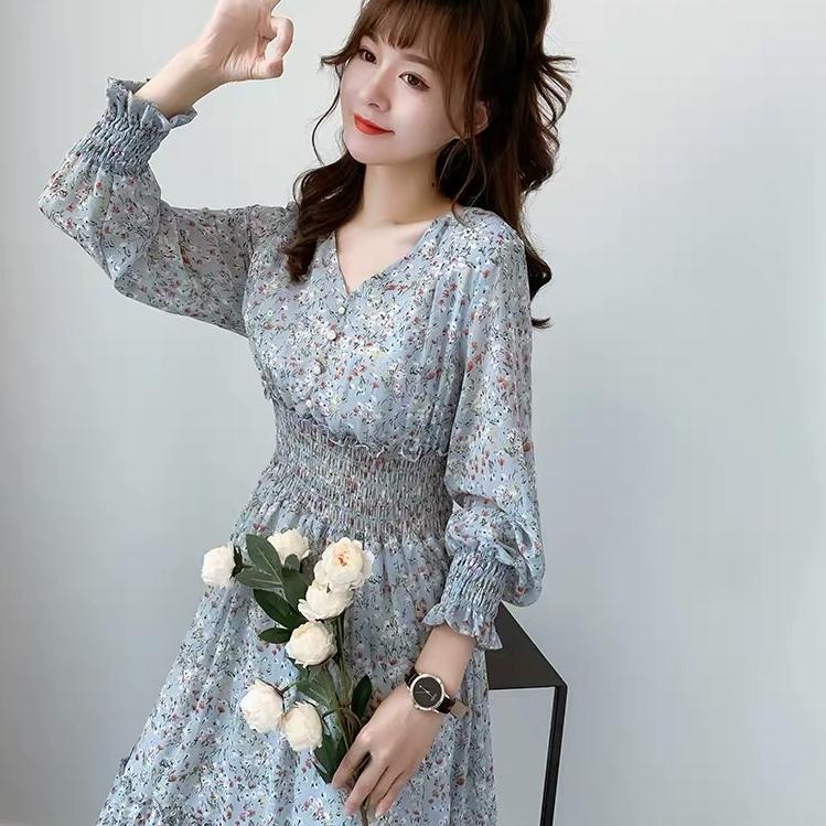 Sale Dress Korean Import /Midi Dress Bunga Flora 6099