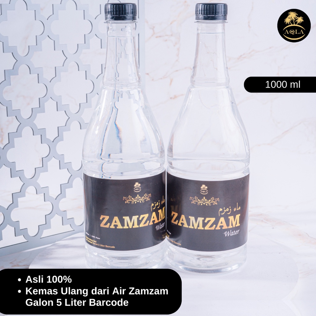 AIR ZAM ZAM ASLI SAUDI / AIR ZAM ZAM KEMASAN 1 LITER KEMAS ULANG DARI AIR ZAMZAM BARCODE