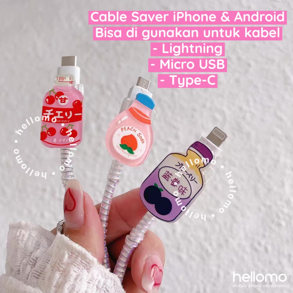 Cable Saver iPhone Android Pelindung Ujung Kabel Hp Lotso Cartoon 3D