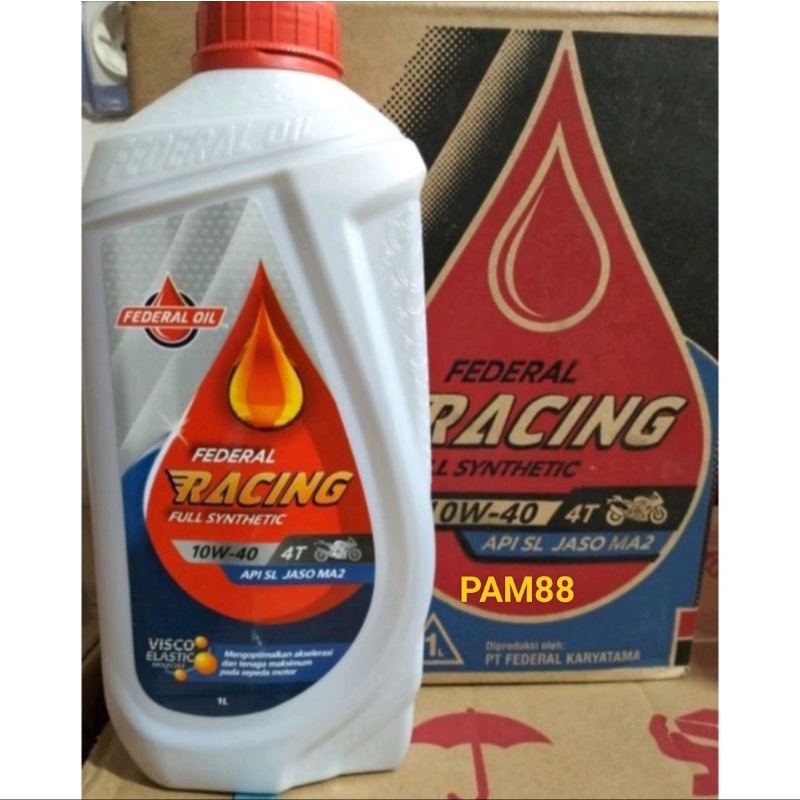 Oli Federal RACING..1 liter...btl putih.4T..1 dus = 6 btl