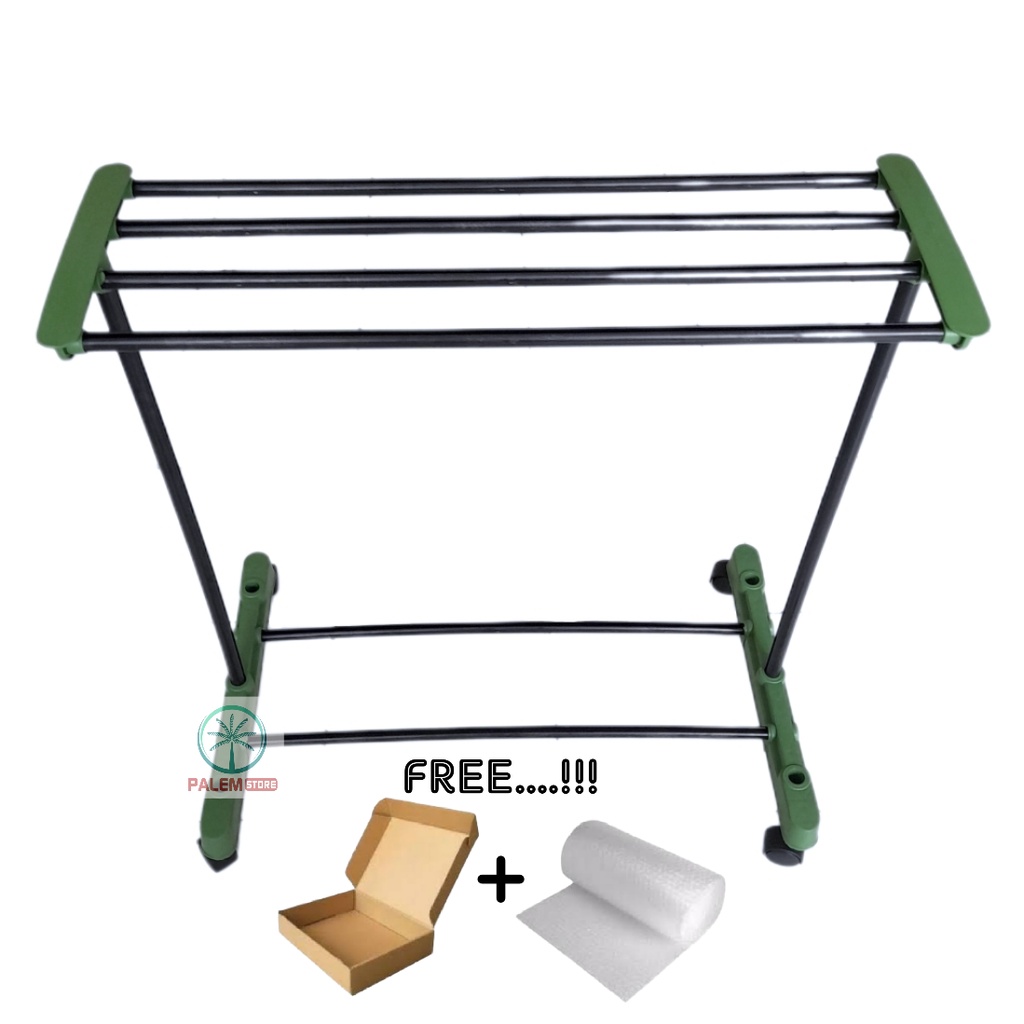 RAK HANDUK RODA | JEMURAN ANDUK PLASTIK PORTABLE | TEMPAT JEMUR HANDUK GANTUNGAN KAMAR MANDI