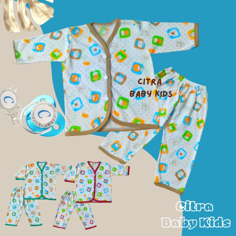 Setelan Bayi Lengan Panjang Baju Bayi Newborn Set Baby Newborn SETELAN FULL PRINT PANJANG