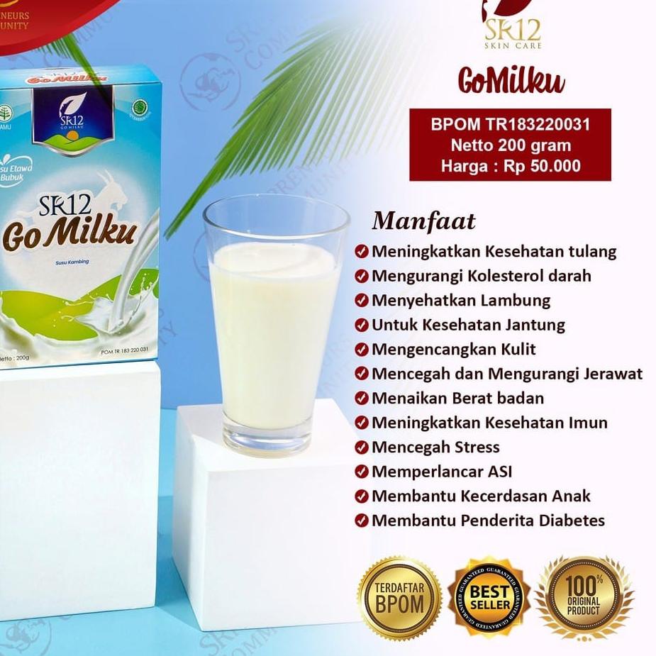 

Susu Kambing Gomilku SR12 Susu Etawa Kualitas Premium Goat Milk Susu Bubuk BPOM Aman