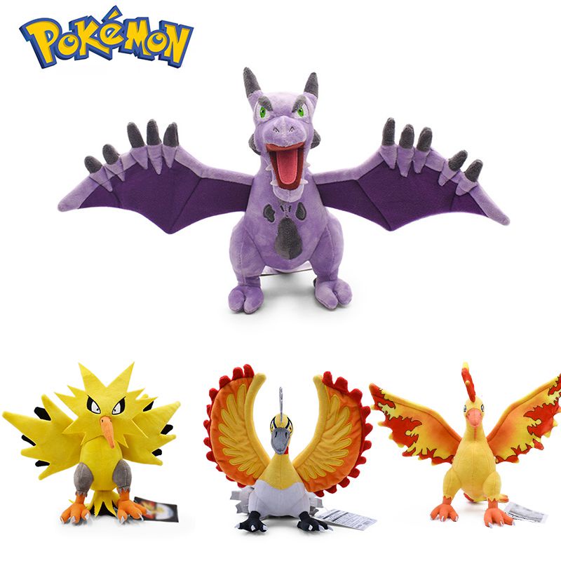 Boneka Plush Koleksi Zapdos Moltres Aerodactyl Ho-oh Mainan Lembut