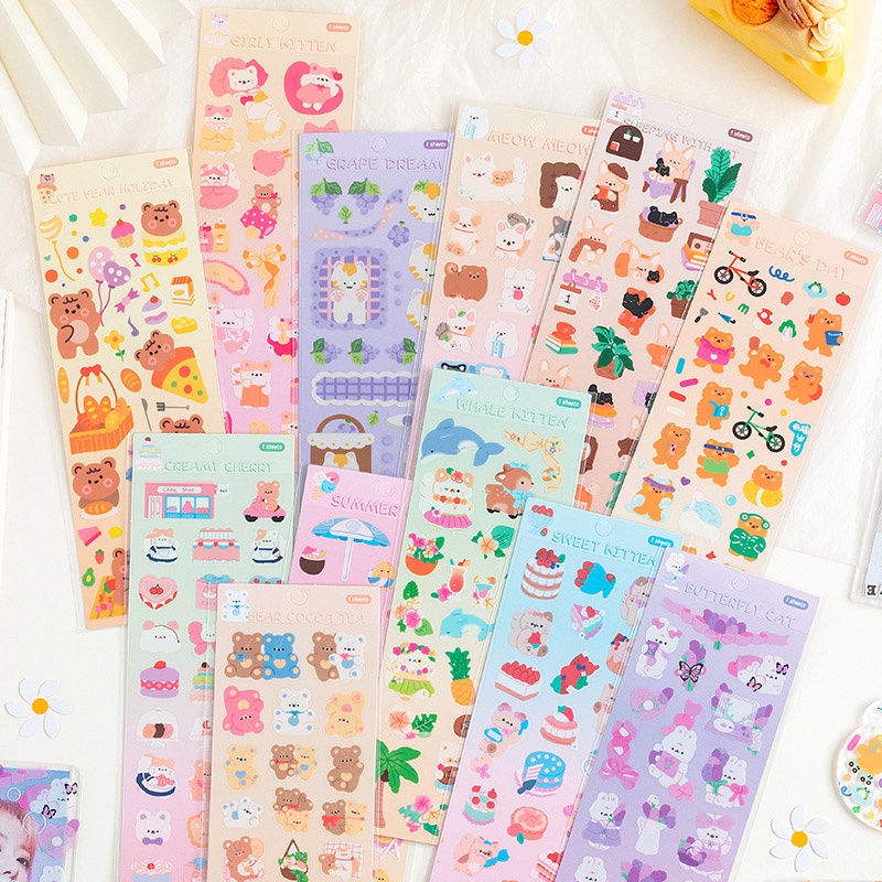 

Sticker Lucu Summer fun animals diary deco sticker