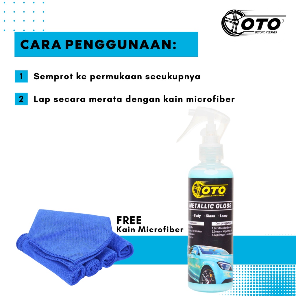Pengkilap Body Motor dan Mobil - Metallic - Wet Gloss -  Free Applicator - Metallic Gloss - OTO Cleaner - WAX - SUPER INSTANT SEMI COATING - PENGKILAP MOBIL - PENGKILAP MOTOR pengkilap super - pengkilap body mobil - pengkilap body motor