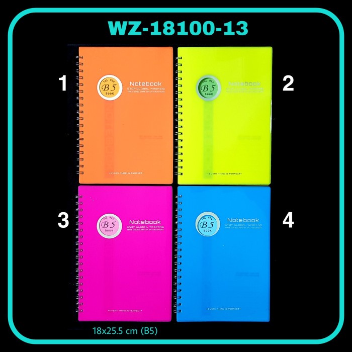 

PRO Notebook Spiral B5-80 Biasa Cover Polos / Buku Spiral / Catatan - 18100 13
