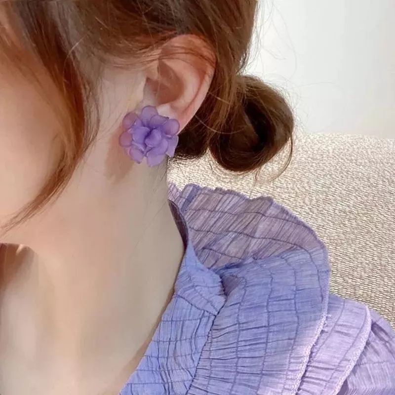 Anting Wanita Tusuk Bunga TUMPUK/Anting Korea