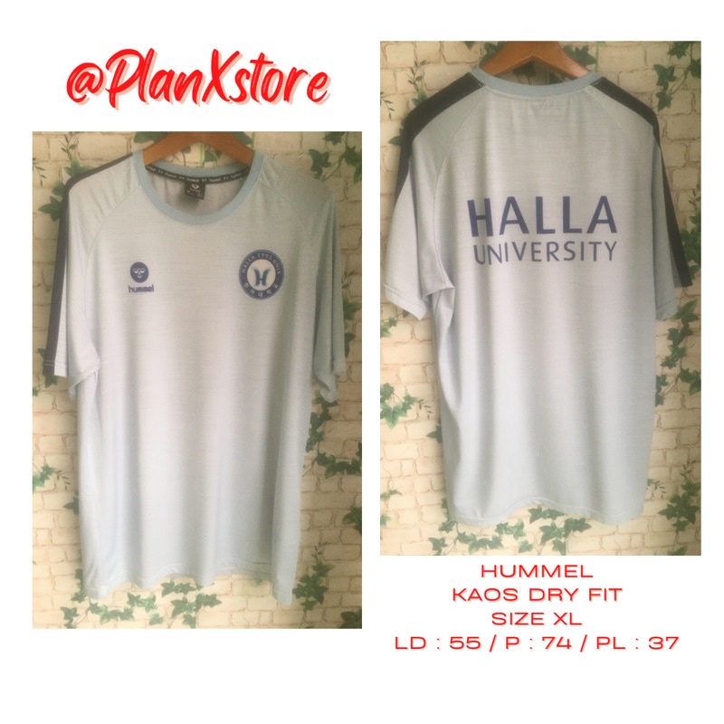 HUMMEL (IS) KAOS DRY FIT WARNA ABU MUDA PRELOVED TERJANGKAU
