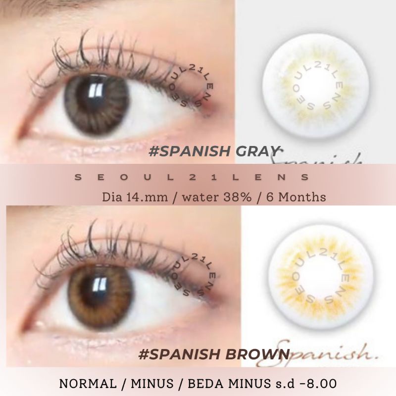 SOFTLEN SPANISH GRAY NORMAL MINUS s.d -8.00 ORIGINAL MADE IN KOREA