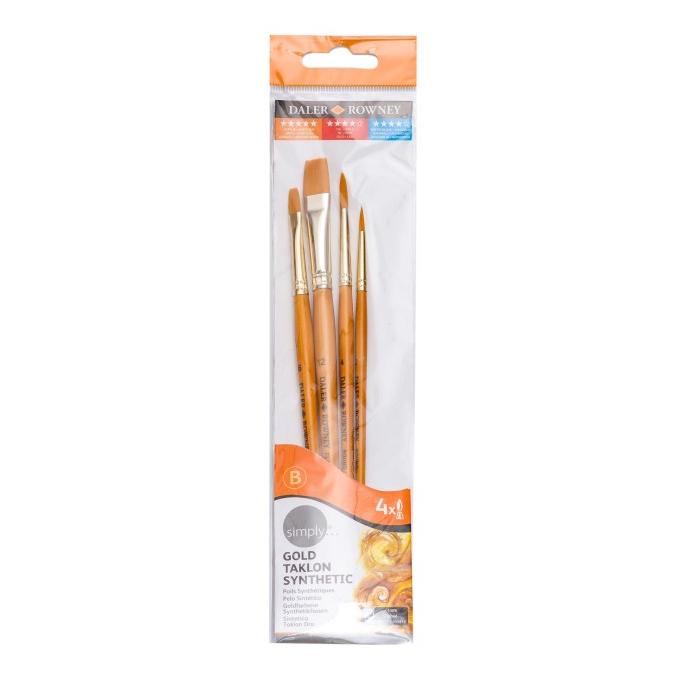 

Kuas Lukis Daler Rowney Simply Acrylic Brush Gold Taklon Synthetic