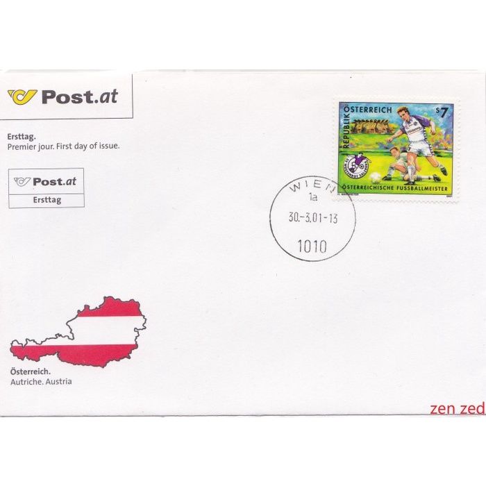 

A492 Prangko Austria FDC 2001 Austrian Football Champions 1 Pcs