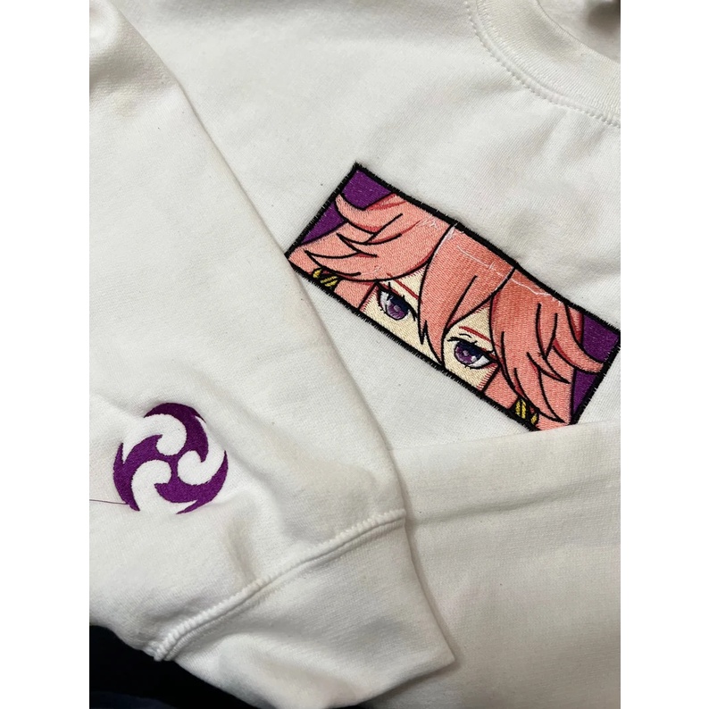 Crewneck Yaemiko Embroidery Anime Gaming Genshim Impact Premium Unisex