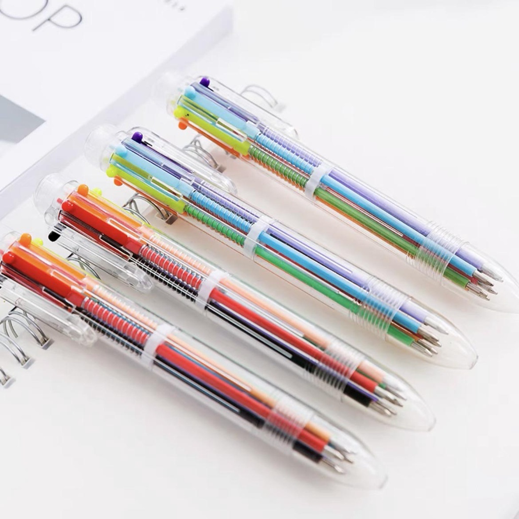 

1pc Pulpen 6 Warna 0.7 mm / Pen Bulpen Bolpoin Bolpen Cetek untuk Pelajar Warna Warni