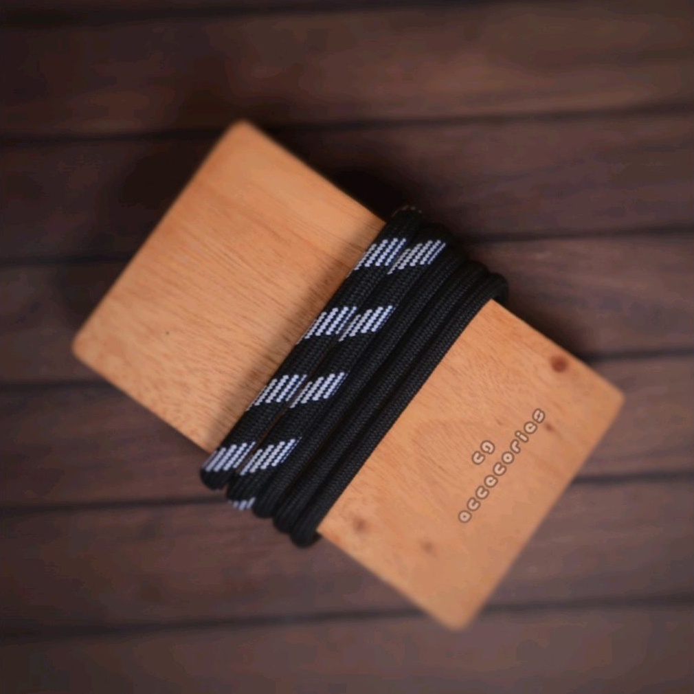 Gelang Pria Tali Hitam Prusik Tebal Murah Keren