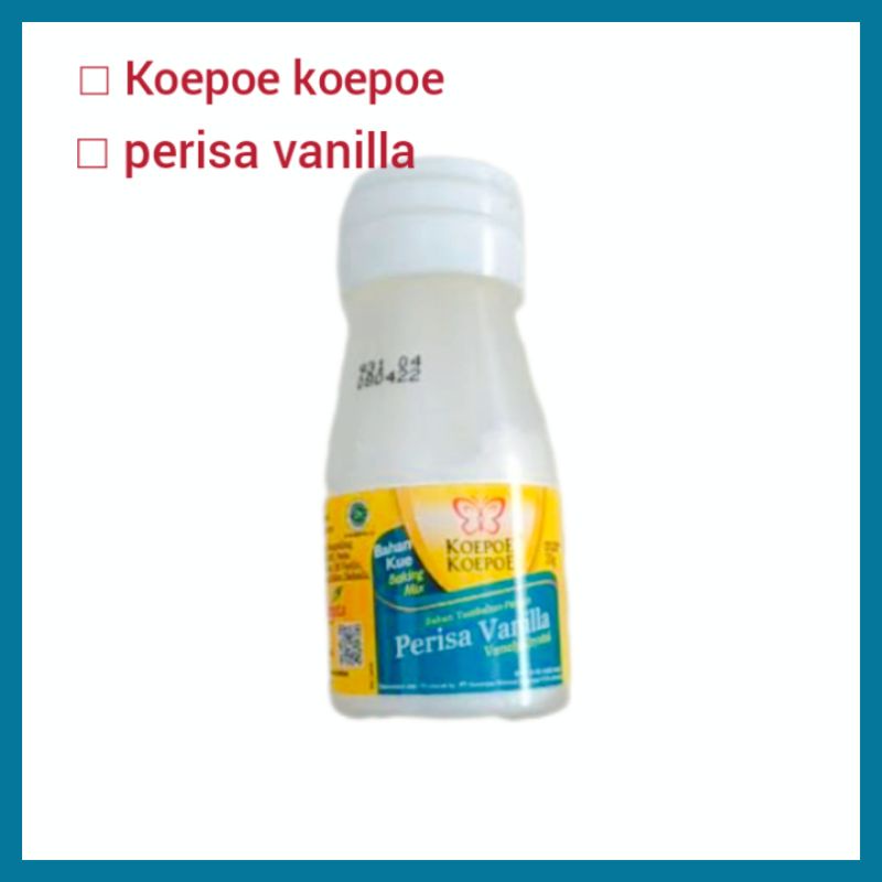 Perisa Vanilla Vanila Koepoe koepoe Vanili Crystal Kupu Kupu 20 gr