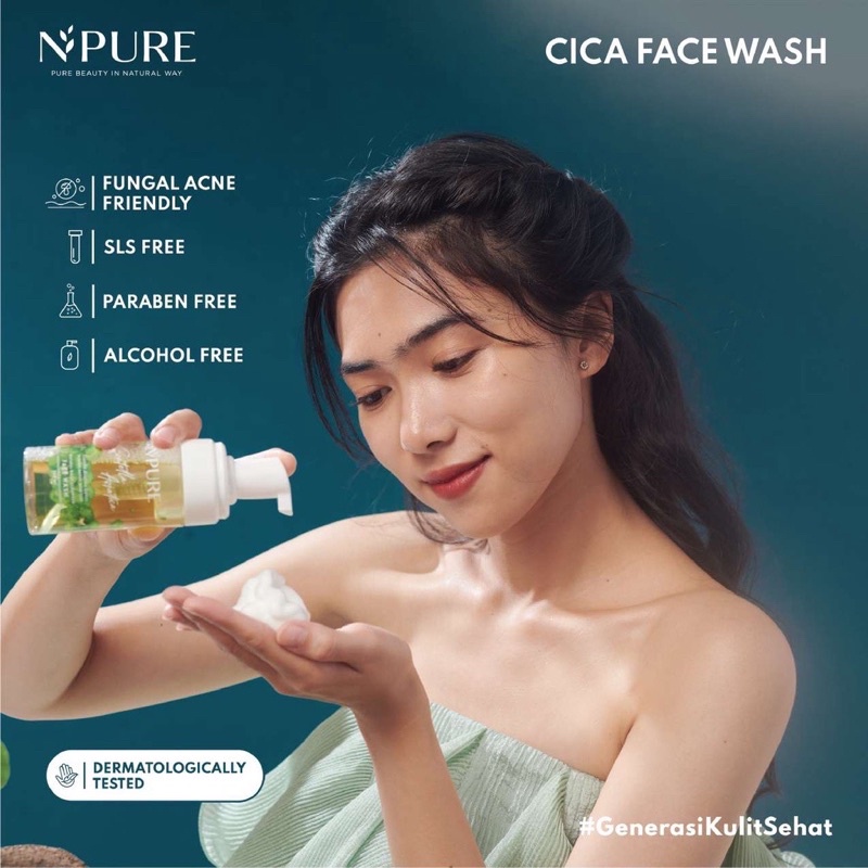 NPURE Face Wash FOAM CENTELLA ASIATICA 100ML / Sabun Cuci Muka Busa Foam Npure BPOM