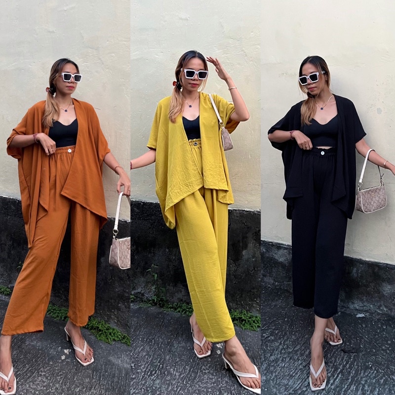 BEFAST - ZRX ONESET KEISYA / ONE SET OUTER CRINCLE DAN KULOT CRINCLE / Fashion Kekinian Remaja ABG Teralris / Outfit Wanita Hijab Casual / SETELAN Wanita Remaja Terbaru / Pakaian Santai Wanita / Oneset Wanita Trendy / Set Atasan Outer+Celana Kulot Panjang