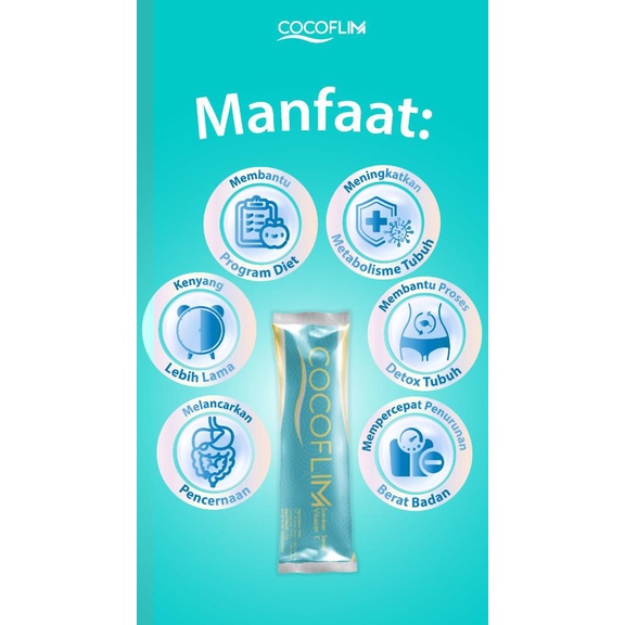 COCOFLIM FIBER Suplemen Kesehatan - Minuman Diet 1box isi 15 Sacheet/pcs | Cocofilm fiber Minuman Diet Detox.