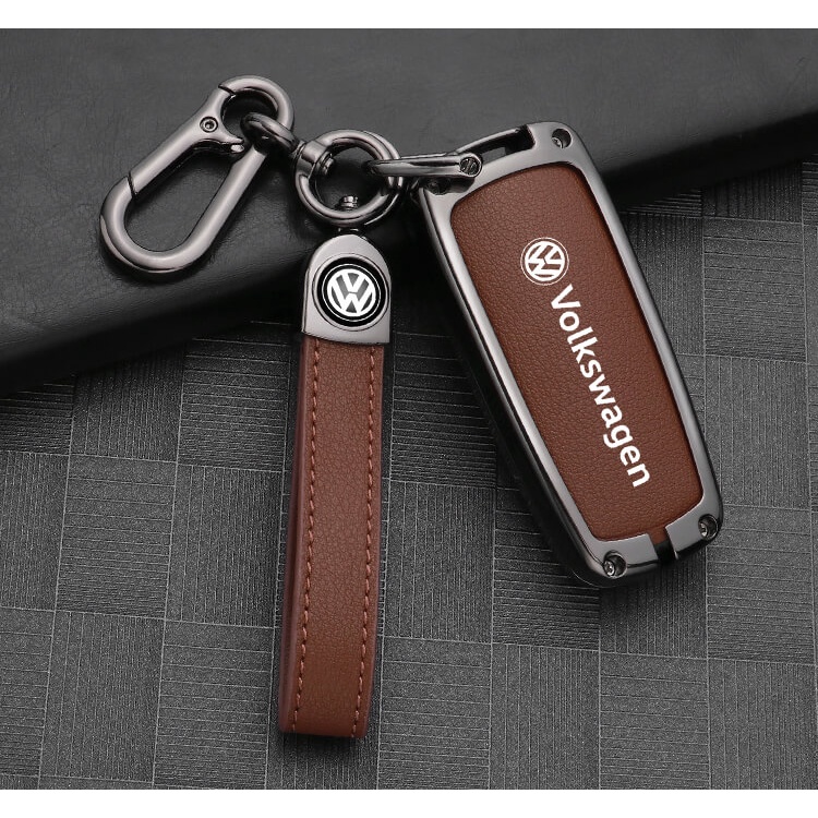 [Tersedia] Untuk Volkswagen VW CC Passat B6 3C B7 Zinc Alloy Leather Case Cover Dengan Gantungan Kunci