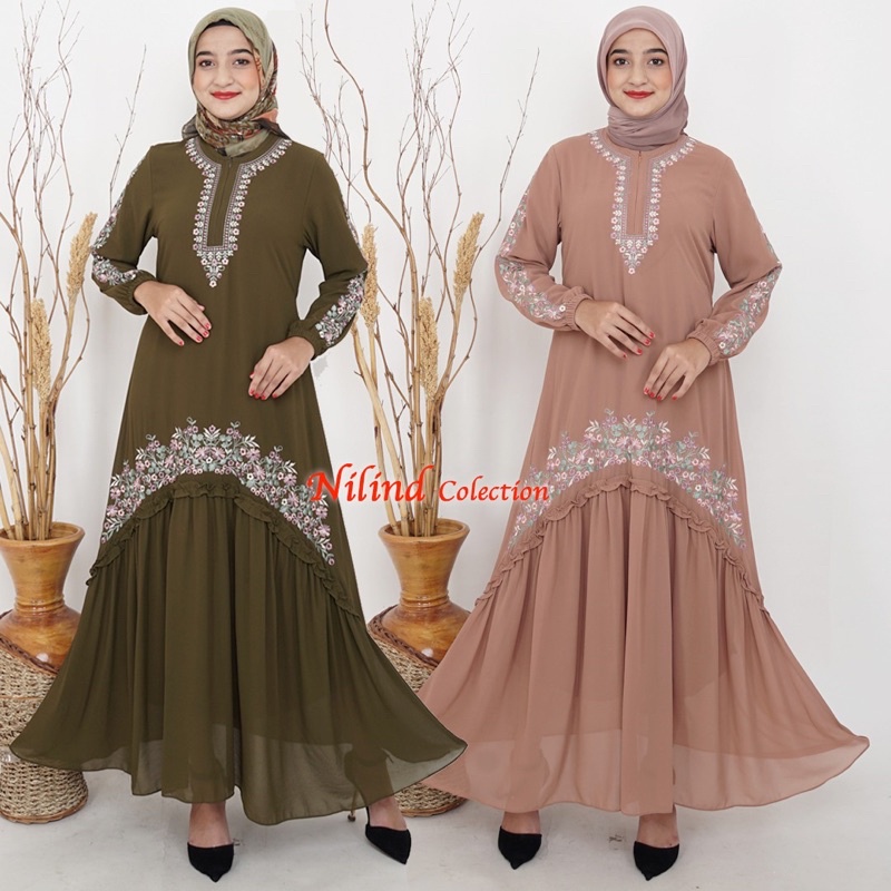Gamis Ceruty Babydoll Premium | Gamis Bordir | Full Furing