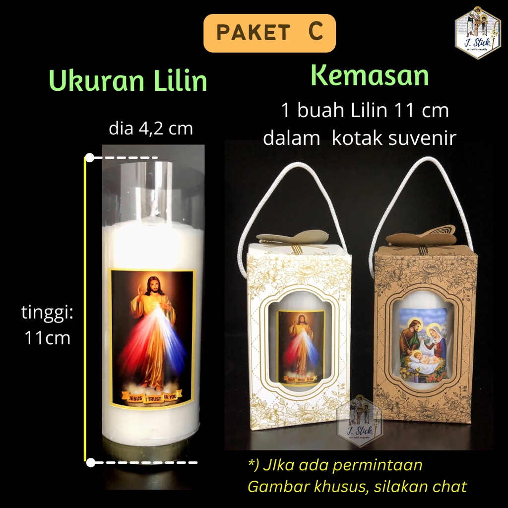 Paket Suvenir LILIN DOA, gambar rohani