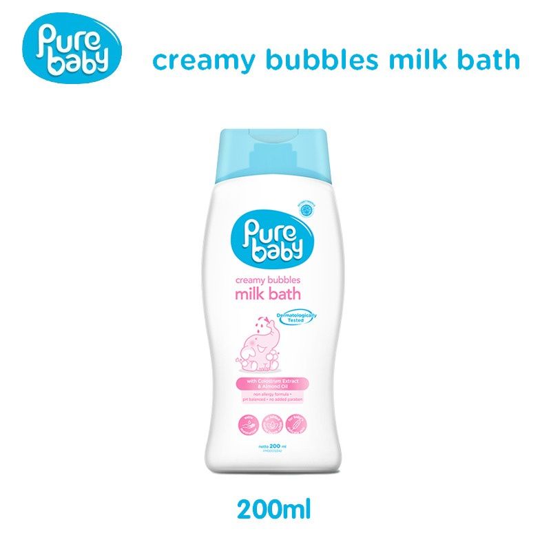 Pure Baby Creamy Bubbles Milk Bath 200Ml/Sabun Mandi Bayi