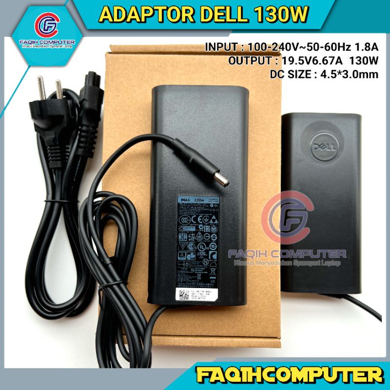 Adaptor Charger Original Laptop Dell XPS 15 7590 9530 9560 19.5V-6.67A 130W (4.5x3.0mm) ORIGINAL