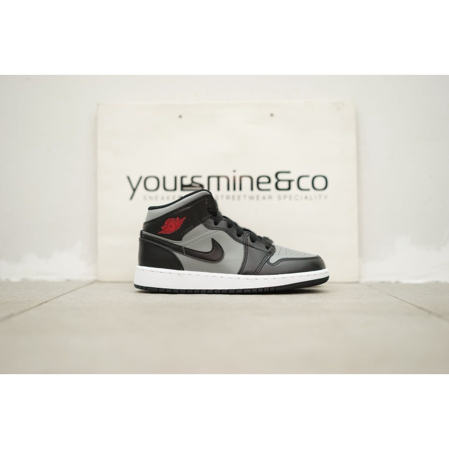 Air Jordan 1 Mid Black / Gym Red Shadow Red (GS)