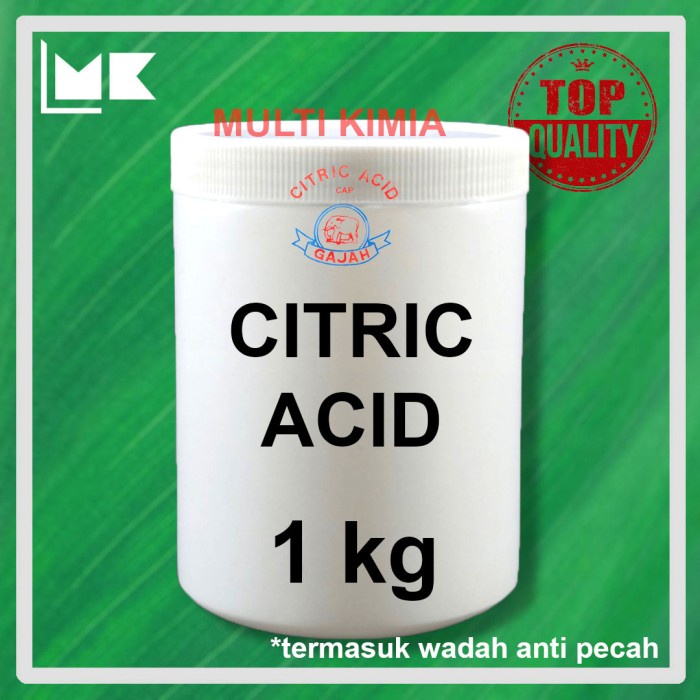 

Citric Acid Monohydrate / Asam Sitrat cap Gajah 1kg - WADAH