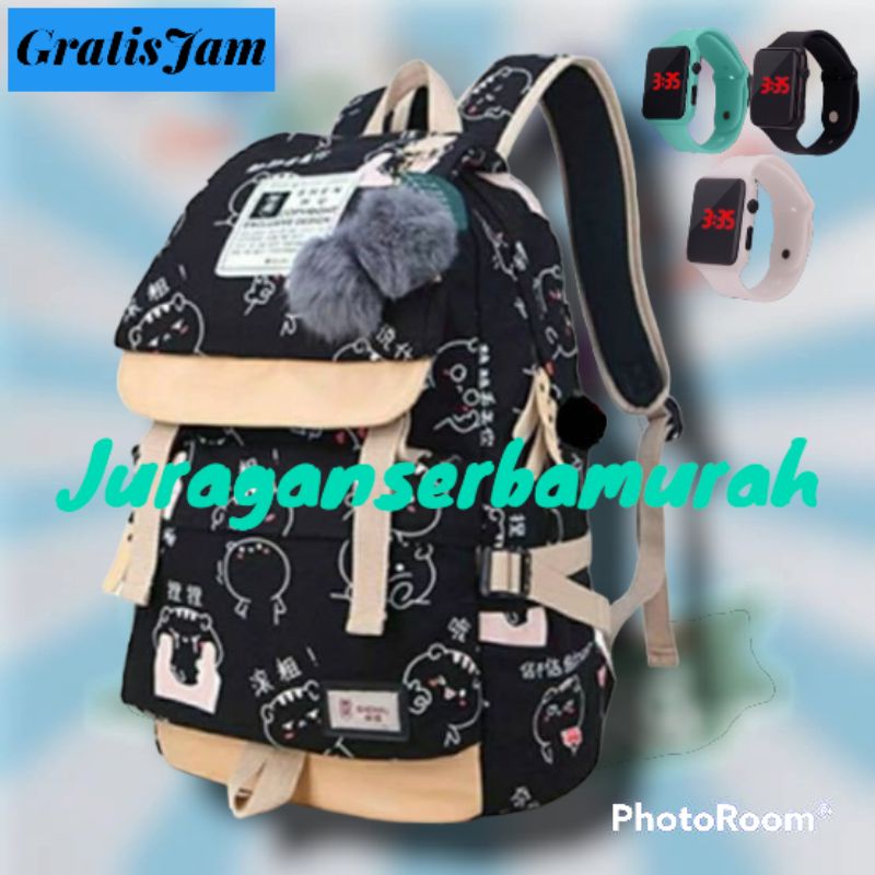Tas ransel Sekolah Perempuan SD SMP ukuran besar murah