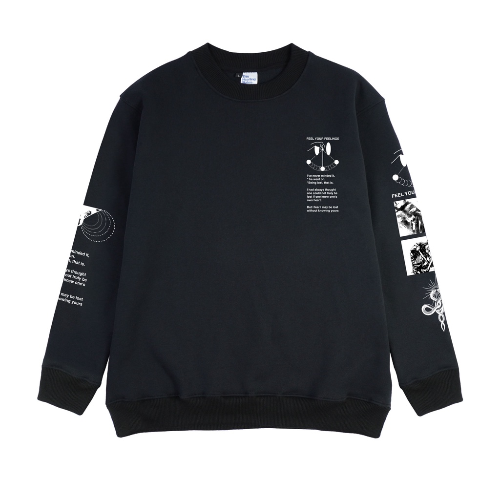 HEARLINGSTATES | Crewneck |  FEELINGS | BLACK