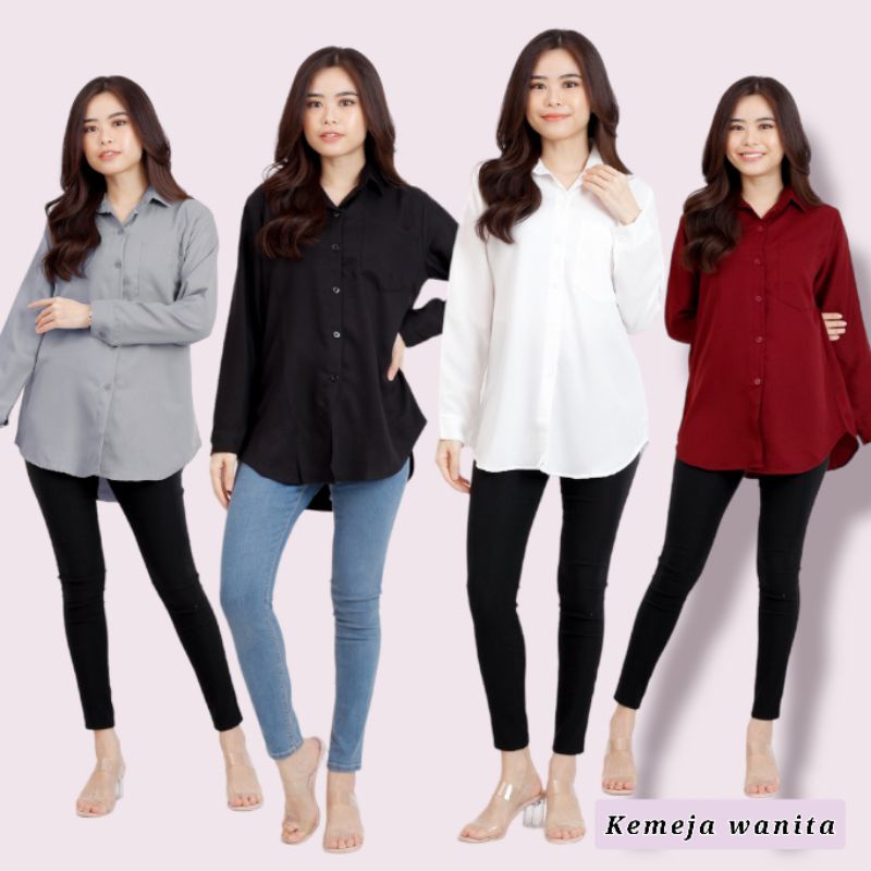 KEMEJA WANITA OVAL 090-713 KATUN CRINGCLE PREMIUM