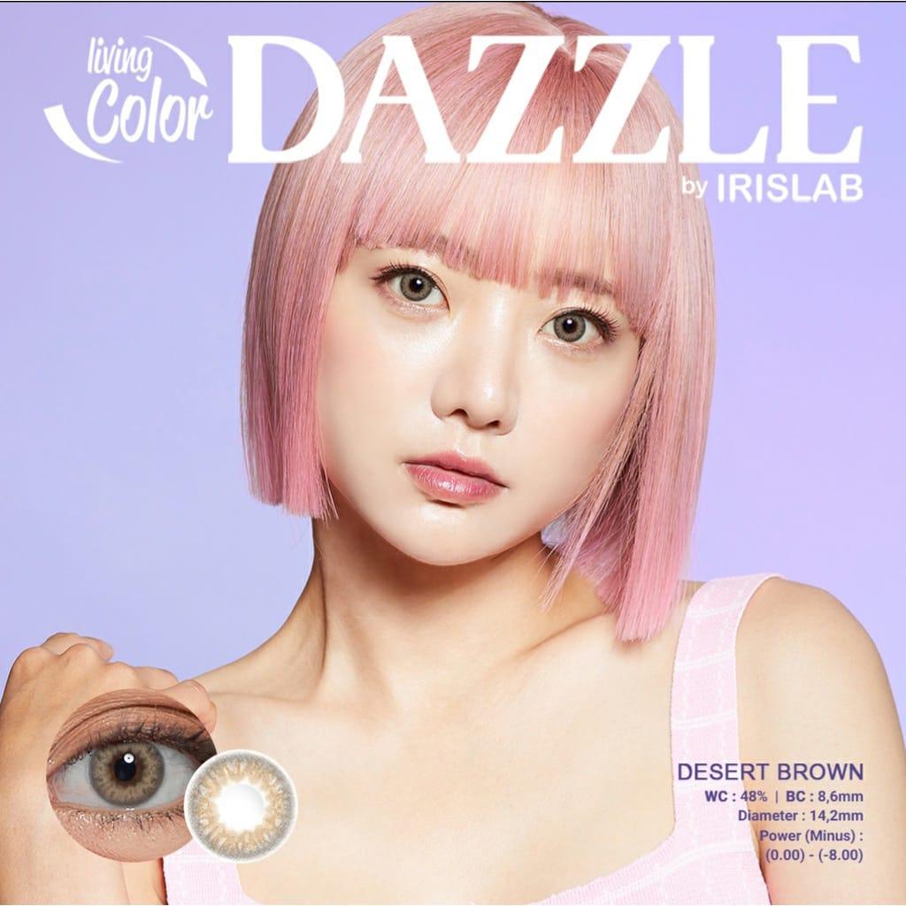 SOFTLENS DAZZLE NORMAL &amp; MINUS (-0.50 SD -4.00) BY IRISLAB DIA 14.2MM / FREE LENSCASE / GREY BLACK BROWN / LIVING COLOR / Softlen Soflen Soflens
