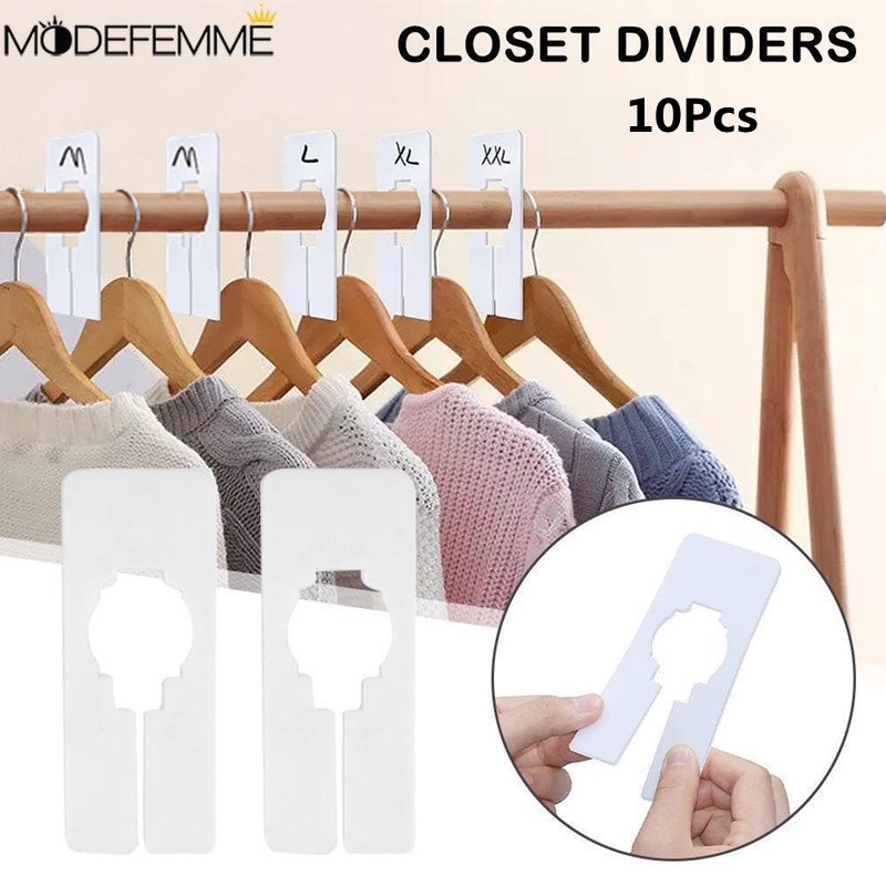 10pcs Closet Clothes Marking Separator Pakaian Warna Size Dividing Tag Writable Garment Sort Card Coat Shirt Scarf Classify Board Untuk Asrama Keluarga Hotel Dress Shop