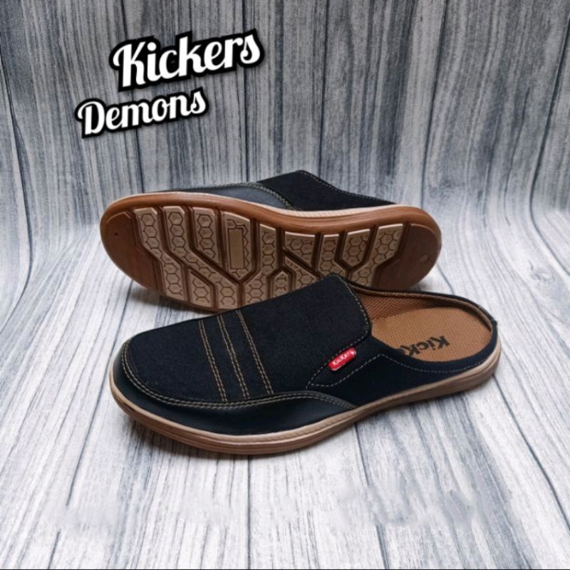 sepatu sandal kickers brown slop pria