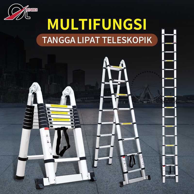 Multifungsi Dengan Teknik Tangga Lipat / Tangga Teleskopik Portabel Rumah Tangga 3.2Meter