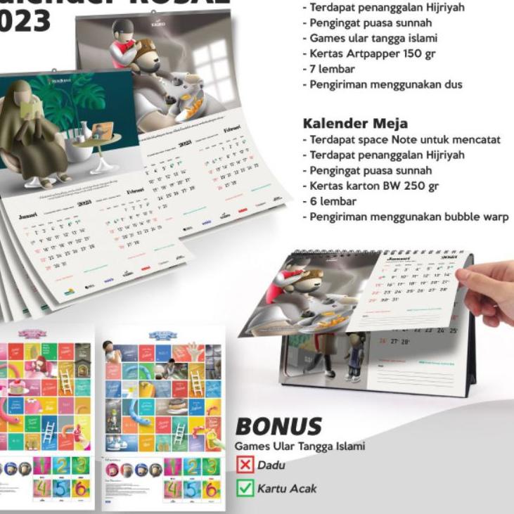 

(U-8-E㊚) Kalender Dinding dan Meja Islami by Rosal 2023 Masehi/1444 Hijriah kalendar jadwal puasa sunnah ayamul bidh hijriyah langsung kirim