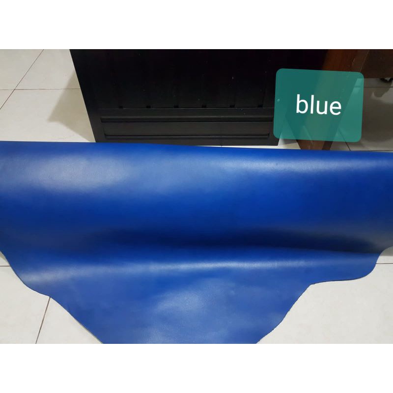 Kulit Sapi lembaran bahan tas dll warna biru