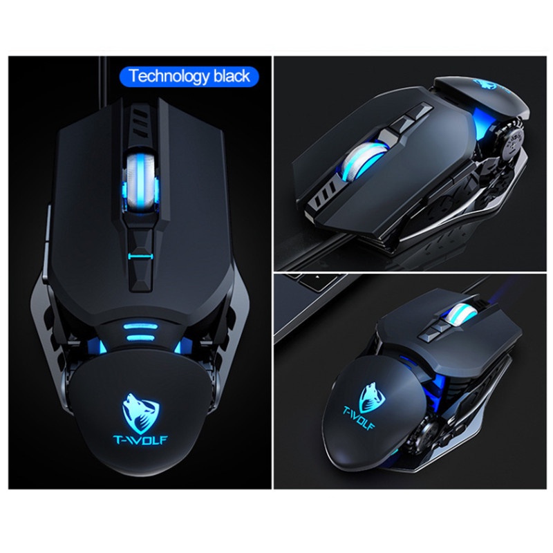 Mouse Kabel G5 Mouse Gaming Bersaing USB Wired 4kelas 1200-2400-3200-6400 DPI Tombol Luminous Breathing Light Game Mouse Peripherals Komputer