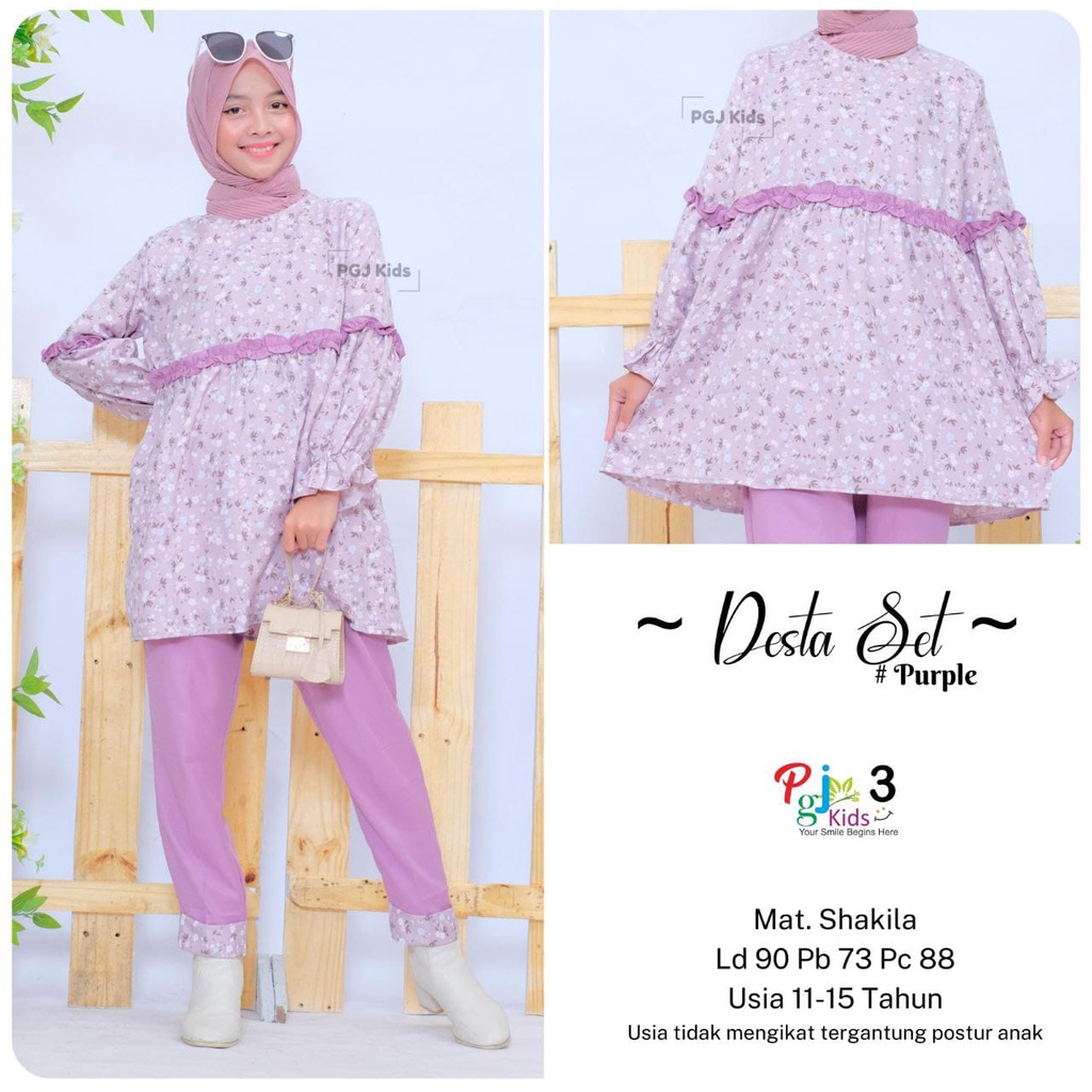 SETELAN TUNIK ANAK SETELAN ANAK PEREMPUAN SET TUNIK REMAJA CEWEK TANGGUNG MUSLIM HIJABER TERBARU