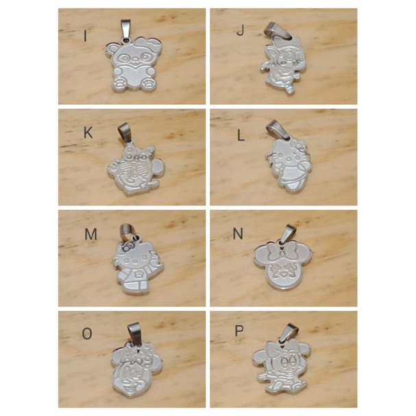 LT05. Liontin Titanium anak lapis emas putih