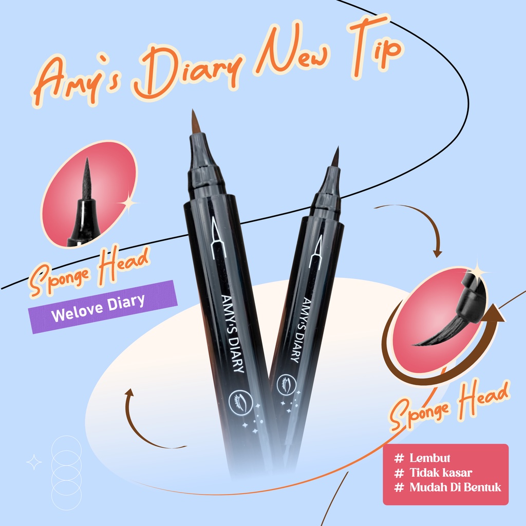 AMY'S DIARY Eyeliner Wing Star Super Slim Easy To Use Waterproof Tahan Lama mudah di gunakan