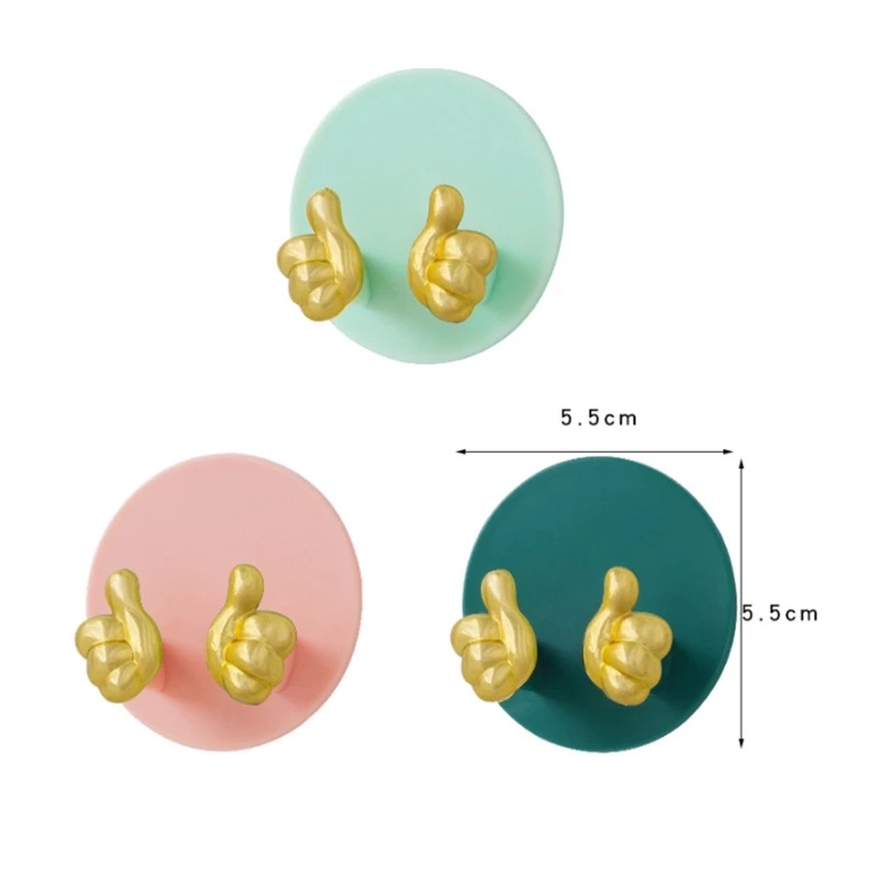 Hook Colokan Listrik Serbaguna Perekat Diri Gold Finger Plug Hooks Towel Keys Holder Rumah Dapur Kamar Mandi Organizer