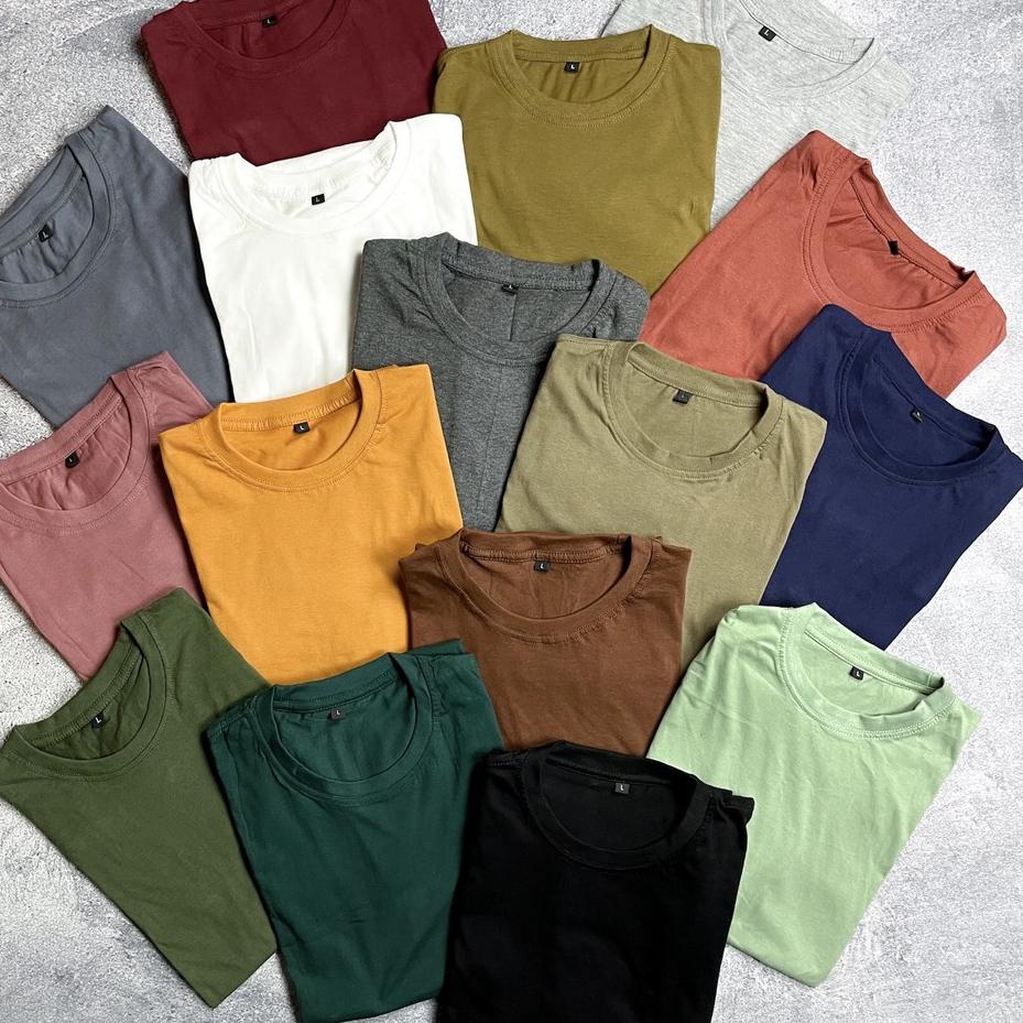 [KODE EVVT0] COD Kaos Pria Polos PE Premium Solid / Baju Kaos Distro / Kaos T Shirt Cowok / Kaos Keren