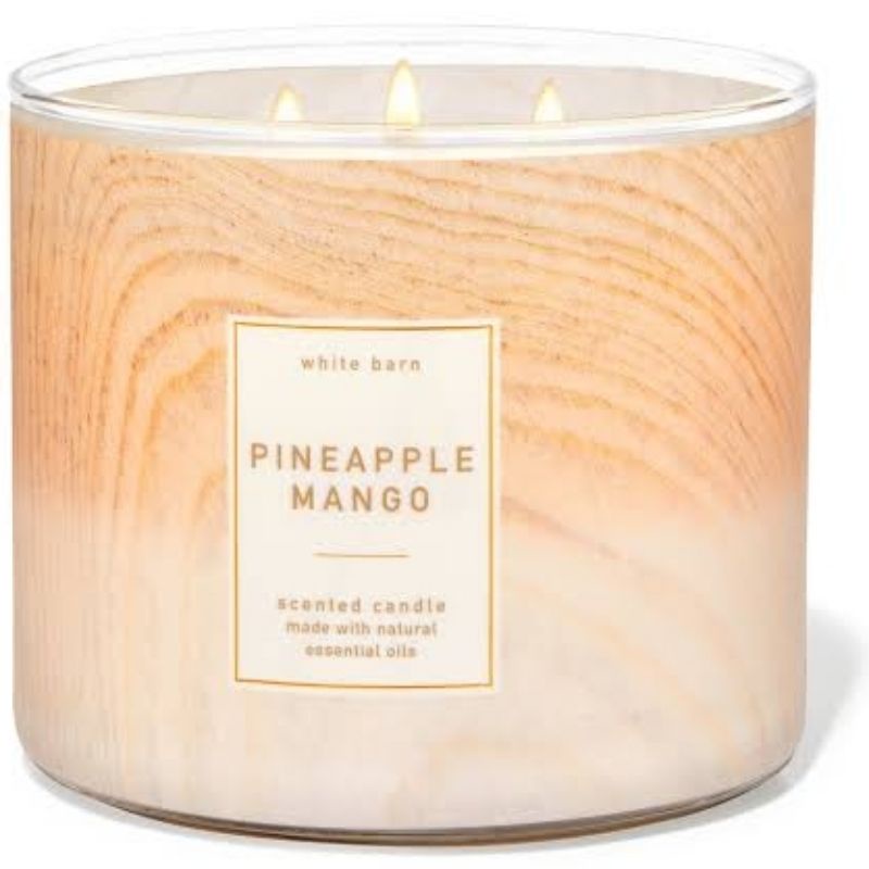 BATH AND BODY WORKS BBW PINEAPPLE MANGO 3-WICK SCENTED CANDLE 411 G LILIN WANGI 3 SUMBU UKURAN BESAR PENGHARUM RUANGAN