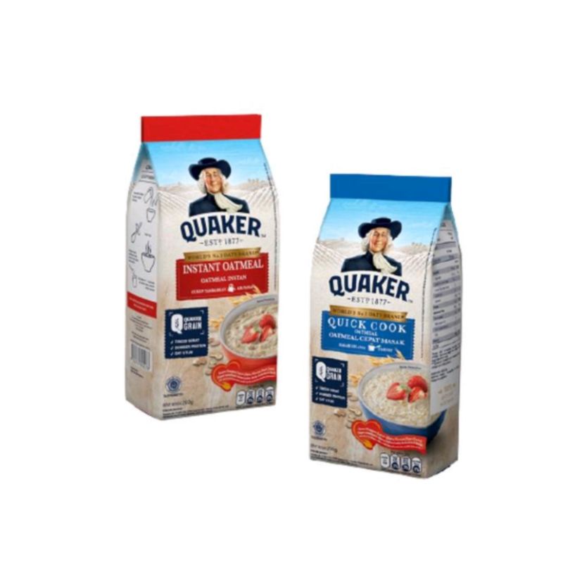 

Quaker instant oatmeal 200gr dan Quaker quick cook 200gr