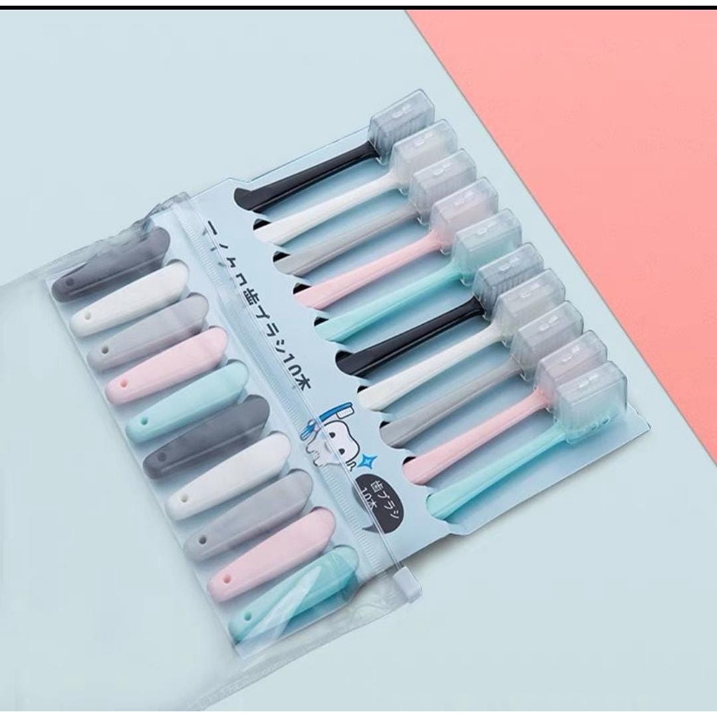 10 IN 1 - SIKAT GIGI DEWASA 1 SET ISI 10 PCS / TOOTBRUSH DOUBLE CARE SENSITIVE SOFT SWEET BEE PAKET HEMAT 10IN1